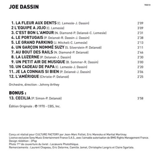 Картинка Joe Dassin Joe Dassin (La Fleur aux dents) The French Pop 60s-70s Vinyl Replica Collection (CD) Culture Factory Music 402145 3700477800185 фото 4