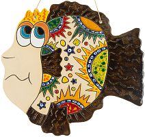 Картинка Панно Рыба-королева Звезды коричневая декоративное авторской ручной работы КМ Ариадна КМА-ПД-33 2424680005571