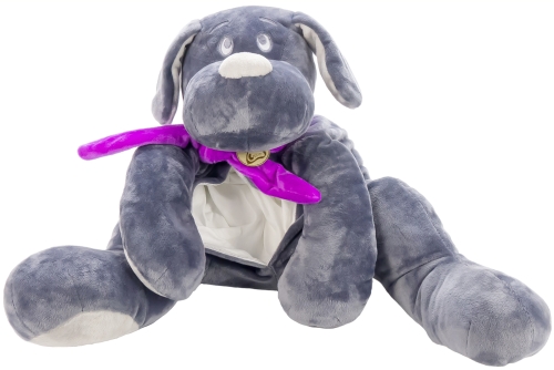 Картинка Игрушка мягкая Собака 45 см (серая/фиолетовая) Lapkin AT365215 4627093652150 фото 4