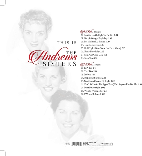 Картинка The Andrews Sisters This Is The Andrews Sisters (LP) ZYX Music 400398 194111002609 фото 2