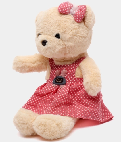 Картинка Мягкая игрушка Медведь 40 см в красно-розовом сарафане ТО-МА-ТО DL404012102R 4610136044852 фото 5