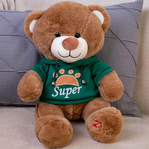 Картинка Мягкая игрушка Медведь 30 см в зеленой толстовке ТО-МА-ТО DL203006908GN 4610136044302 фото 3