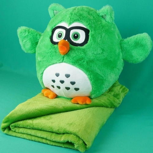 Картинка Мягкая игрушка Сова с пледом 28 см (зеленая) ТО-МА-ТО DL402813002GN 4610136046191 фото 3