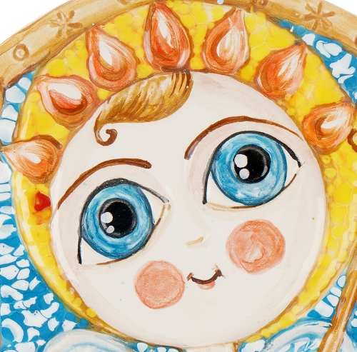 Картинка Панно Ангелочек со звездой керамическое декоративное КМ Ариадна КМА-ПД-49 2424680005847 фото 3