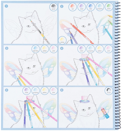 Картинка Альбом для творчества и рисования с наклейками TOPModel Create Your Kitty Котята MOONLIGHT Раскраска Топ модель Создай котенка для девочек 0411663/0011663 4010070596057 фото 9