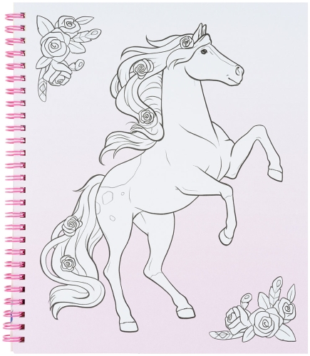 Картинка Альбом для творчества и рисования с наклейками Miss Melody Colouring Book с аппликацией в форме лошади Мисс Мелоди Раскраска для для девочек 0411579 4010070586836 фото 2