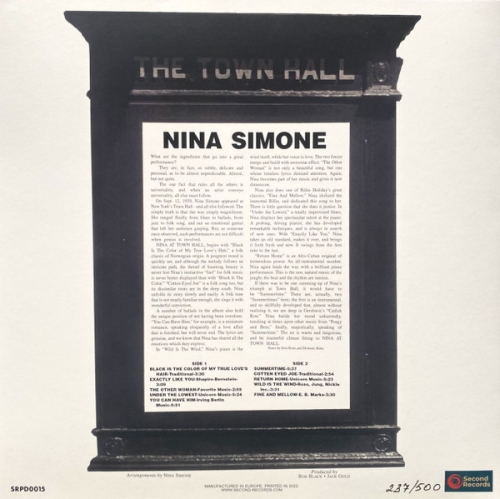 Картинка Nina Simone At Town Hall Blue Marble Vinyl (LP) Second records 401742 9003829978049 фото 6