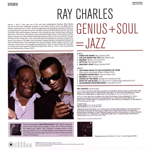 Картинка Ray Charles Genius + Soul = Jazz Arrangements By Quincy Jones & Ralph Burns Images by Iconic French Photographer Jean-Pierre Leloir (LP) Jazz Images Music 402125 8437016248270 фото 2