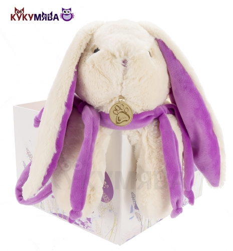 Картинка Игрушка мягкая Кролик 45 см (белый/фиолетовый) Lapkin AT365050 4627093650507 фото 5