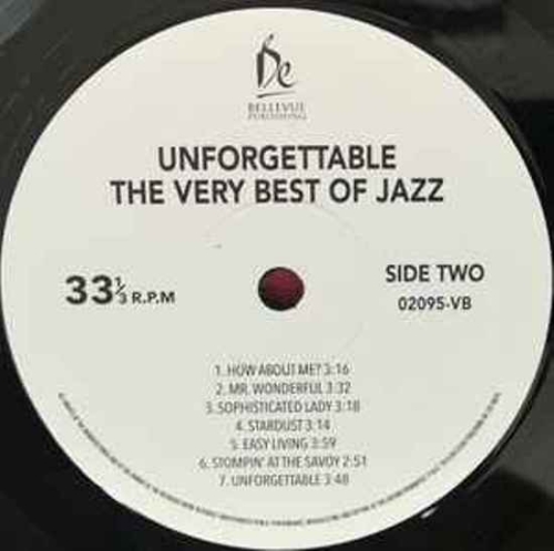Картинка Unforgettable The Very Best Of Jazz Various Artists (LP) Bellevue Music 399898 5711053020956 фото 3