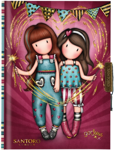 Картинка Блокнот с замком Gorjuss Fairground Stationery Fireworks Санторо для девочек SL577GJ25 2038254051224