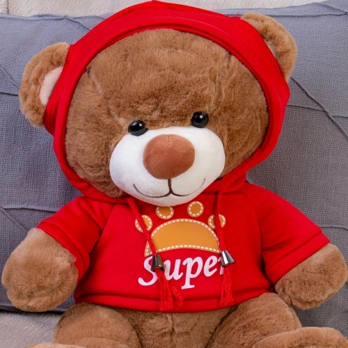 Картинка Мягкая игрушка Медведь 30 см в красной толстовке ТО-МА-ТО DL203006908R 4610136044289 фото 2