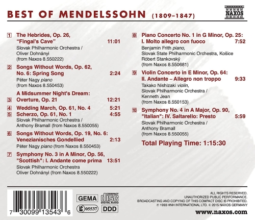 Картинка Best of Mendelssohn (CD) 397957 730099135436 фото 2