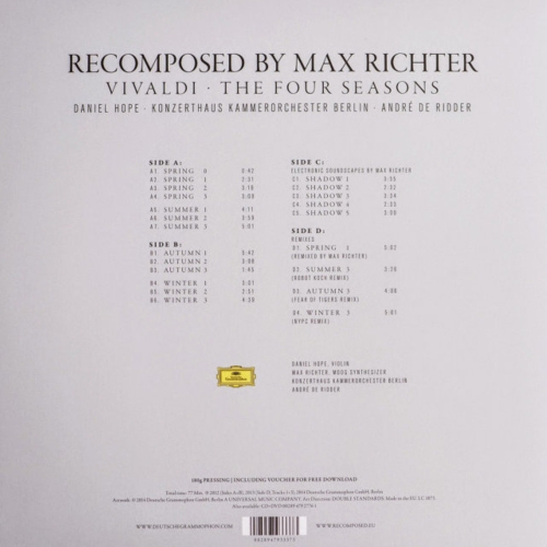 Картинка Vivaldi The Four Seasons Recomposed By Max Richter (2LP) Deutsche Grammophon Music 391514 028947933373 фото 2