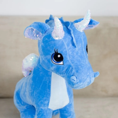 Картинка Мягкая игрушка Дракон 45 см (голубой) ТО-МА-ТО JX604518803LB 4660185257437 фото 3
