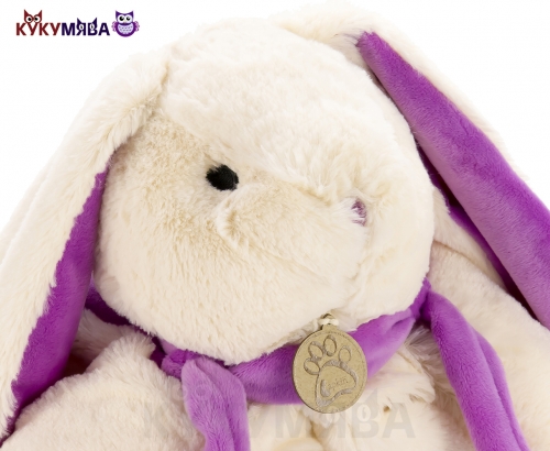 Картинка Игрушка мягкая Кролик 45 см (белый/фиолетовый) Lapkin AT365050 4627093650507 фото 2
