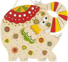 Картинка Панно Слон керамическое декоративное авторской ручной работы КМ Ариадна КМА-ПД-13 2424680005236