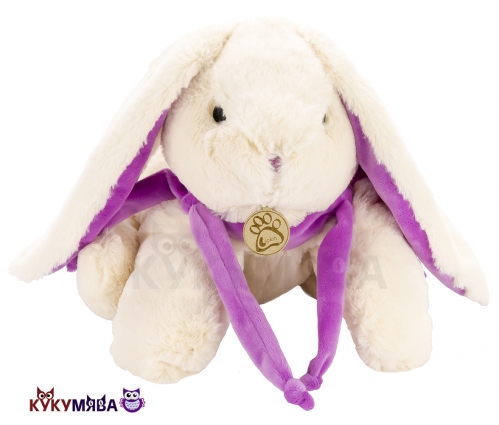 Картинка Игрушка мягкая Кролик 45 см (белый/фиолетовый) Lapkin AT365050 4627093650507 фото 3