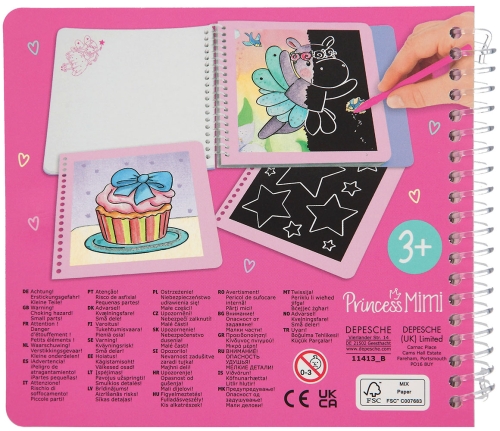 Картинка Мини-Альбом для творчества и рисования Princess Mimi Magic Scratch Волшебное царапание Принцесса Мими Скретчинг 0411413 4010070569778 фото 5