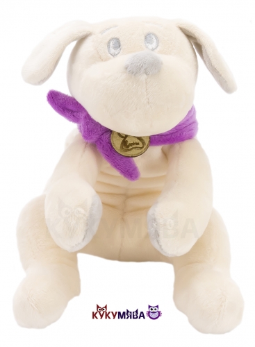 Картинка Игрушка мягкая Собака 15 см (белая/фиолетовая) Lapkin AT365200 4627093652006 фото 2