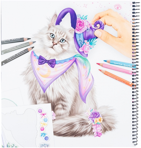 Картинка Альбом для творчества и рисования с наклейками TOPModel Create Your Kitty Котята MOONLIGHT Раскраска Топ модель Создай котенка для девочек 0411663/0011663 4010070596057 фото 2