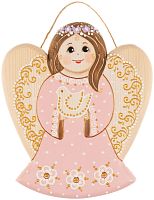 Картинка Подвеска из дерева Ангел в розовом платье с голубем (693104) Мастерская подарков 693104 2424680006288