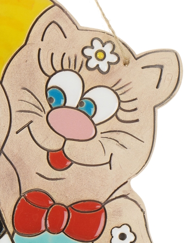 Картинка Панно Кот моряк с кошкой керамическое декоративное авторской ручной работы КМ Ариадна КМА-ПД-37 2424680005618 фото 5