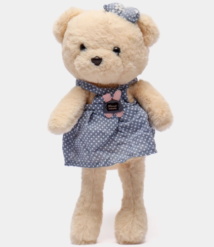 Картинка Мягкая игрушка Медведь 40 см в голубом сарафане ТО-МА-ТО DL404012101LB 4610136044845 фото 3
