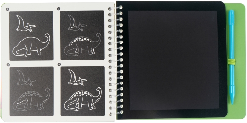 Картинка Мини-Альбом для творчества и рисования Волшебное царапание Dino World Magic Scratch Динозавр Скретчинг 0410711/зеленый 2424680004994 фото 8