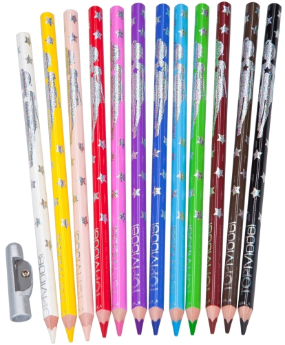 Картинка Набор красивых цветных карандашей для рисования 12 цветов с точилкой TOPModel Basic Colours Топ Модель для девочек 046694/006694 4010070367633 фото 2