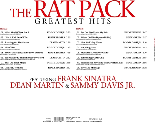 Картинка Frank Sinatra Dean Martin Sammy Davis Jr The Rat Pack Greatest Hits (LP) ZYX Music 396288 090204696314 фото 3