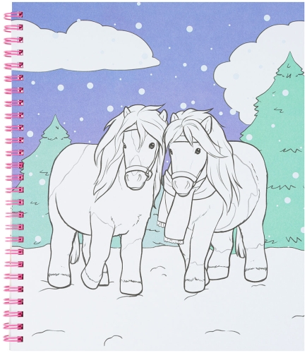 Картинка Альбом для творчества и рисования с наклейками Miss Melody Colouring Book с аппликацией в форме лошади Мисс Мелоди Раскраска для для девочек 0411579 4010070586836 фото 9