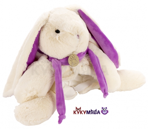 Картинка Игрушка мягкая Кролик 45 см (белый/фиолетовый) Lapkin AT365050 4627093650507 фото 7