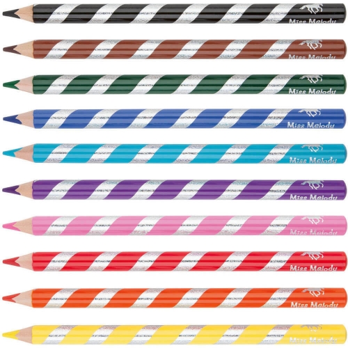 Картинка Набор красивых цветных карандашей для рисования и раскрашивания Miss Melody 10 цветов Мисс Мелоди для девочек 047461/007461 4010070418533 фото 2
