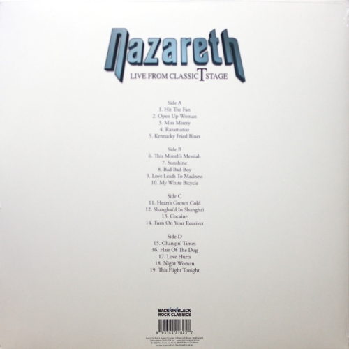 Картинка Nazareth Live From Classic T Stage (2LP) Back On Black 399102 803343218237 фото 3