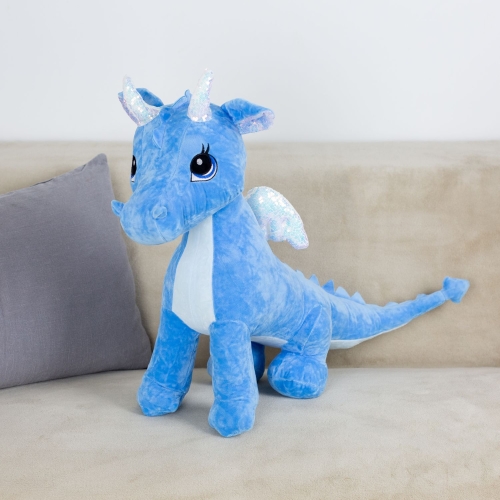 Картинка Мягкая игрушка Дракон 45 см (голубой) ТО-МА-ТО JX604518803LB 4660185257437