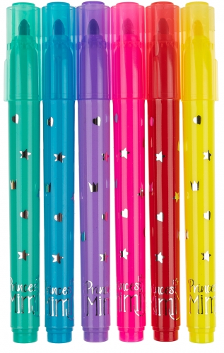 Картинка Набор цветных фломастеров 6 штук Princess Mimi для девочек малышей в пластиковой сумочке 047718 4010070568733 фото 2