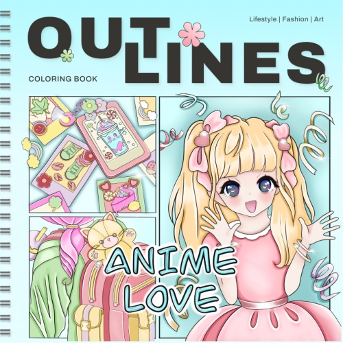 Картинка Раскраска скетчбук OUTLINES Anime Love Манга и аниме 240A 2424680006950