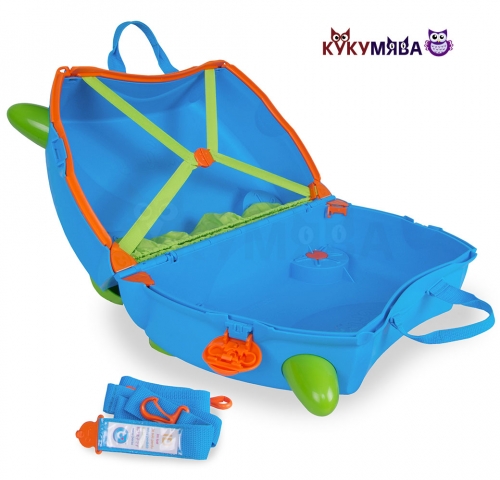 Картинка Детский чемодан Terrance голубой на колесиках Trunki 0054-GB01-P1 5055192200054 фото 3
