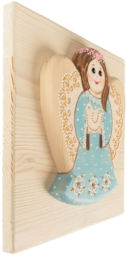 Картинка Панно из дерева Ангел в голубом платье с голубем (683101) Мастерская подарков 683101 2424680006042 фото 2