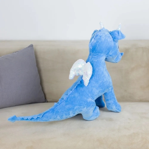 Картинка Мягкая игрушка Дракон 45 см (голубой) ТО-МА-ТО JX604518803LB 4660185257437 фото 5