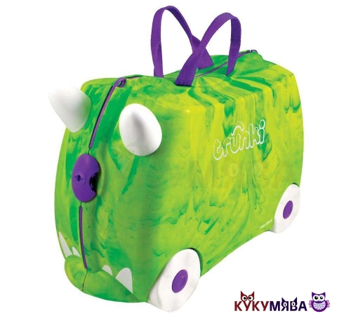 Картинка Детский чемодан Динозавр Рекс (зеленый) на колесиках Trunki 0066-GB01-P1 5055192200665 фото 3
