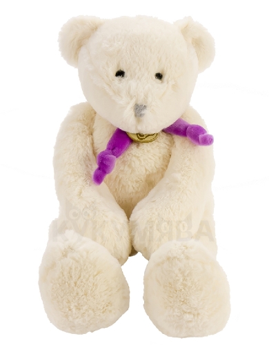Картинка Игрушка мягкая Медведь 40 см (белый/фиолетовый) Lapkin AT365058 4627093650583