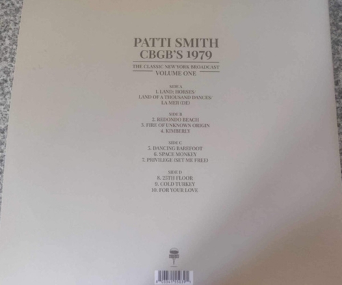 Картинка Patti Smith CBGB'S 1979 The Classic New York Broadcast Volume One (2LP) Parachute Music 402087 803341550391 фото 2
