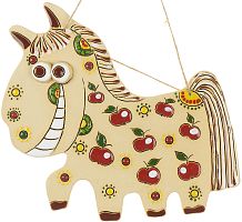 Картинка Панно Конь в яблоках керамическое декоративное авторской ручной работы КМ Ариадна КМА-ПД-34 2424680005588