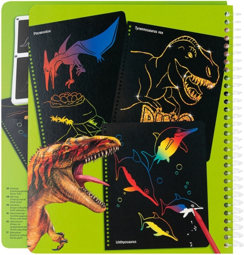 Картинка Альбом для творчества и рисования для малышей Dino World Magic Scratch Раскраска Волшебное царапание Динозавр 0411662 4010070595951 фото 3