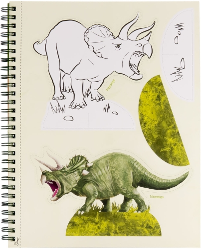 Картинка Альбом для игр и раскрашивания Динозавры с картонными фигурками Dino World Activity Book 046640/006640 4010070349127 фото 3