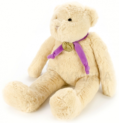 Картинка Игрушка мягкая Медведь 40 см (бежевый/фиолетовый) Lapkin AT365062 4627093650620