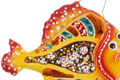 Картинка Панно Рыба Чудо-Юдо керамическое декоративное авторской ручной работы КМ Ариадна КМА-ПД-15 2424680005250 фото 4