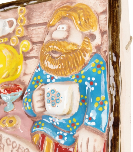 Картинка Панно Чаепитие керамическое декоративное авторской ручной работы КМ Ариадна КМА-ПД-35 2424680005595 фото 9